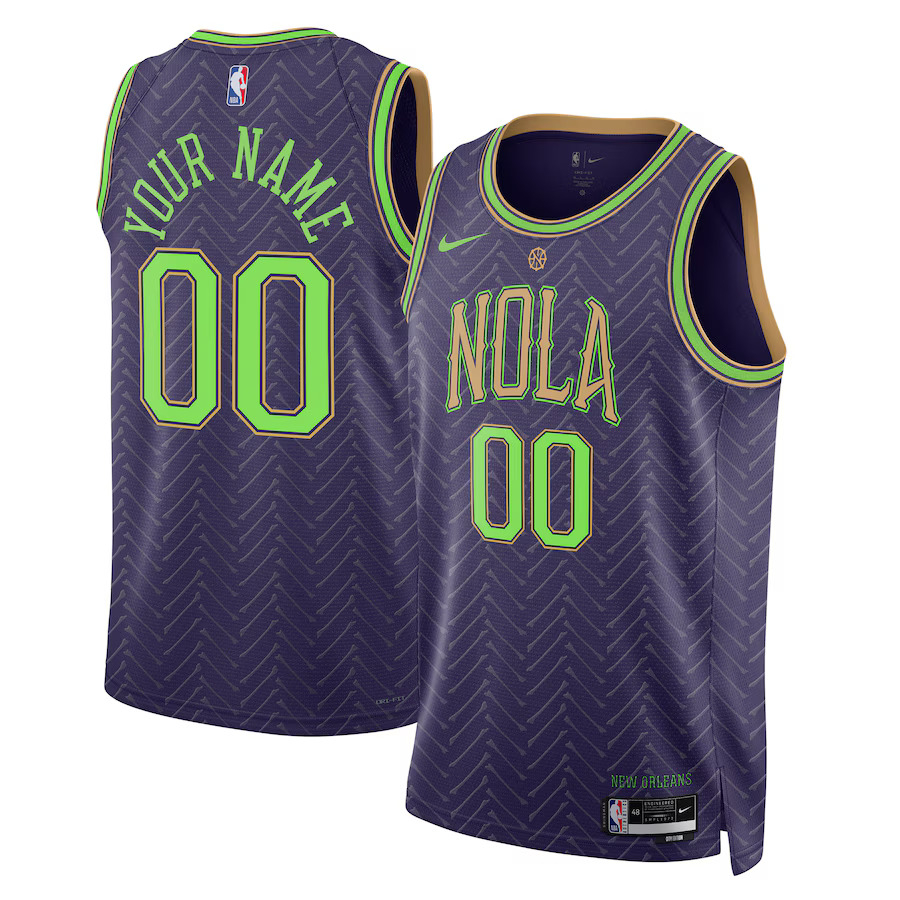 Men New Orleans Pelicans Nike Purple City Edition 2024-25 Custom Swingman NBA Jersey->customized nba jersey->Custom Jersey